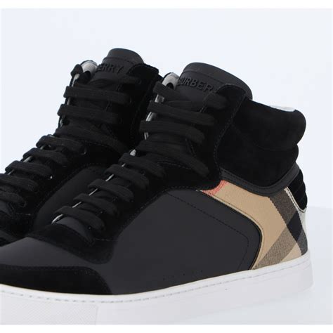 leather and house check high-top sneakers burberry|House Check and Leather Sneakers .